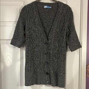 Denver Hayes size Medium Charcoal Button-Up Cardigan